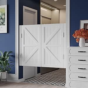 Swinging Doors Cafe Doors, Interior Solid Wood Swing Door, Saloon Cafe Doors, Auto Close Swinging barn Door Swinging Door, Bar Porch Entrance Counter Swinging Door for Indoor (White, 31.5"x35.4")