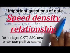 Speed density relationship numerical | traffic engineering | highway engineering