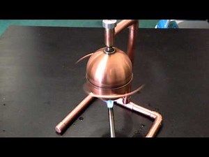 Home built Aeolipile Hero steam engine running.