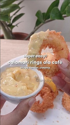 super easy! crispy, tender, creamy calamari rings!