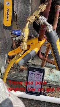 Trane package unit slightly low on refrigerant found on pm#hvaclife #hvac #airconditioner