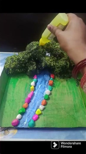 #craft #diy #mountain #waterfall #cardboard