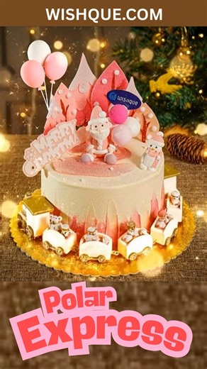 wishque.com on Instagram: "🚂✨ Let your child’s imagination take flight this Christmas! Introducing our Polar Express Christmas Village Chocolate Cake — a festive masterpiece topped with a mini wooden train that doubles as a toy or ornament 🎄🍫 🎁 Limited Edition – Order Now for Christmas Delivery! 👉 www.wishque.com"