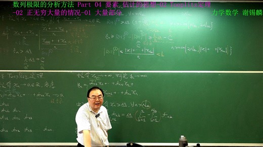 数列极限的分析方法 Part 04 要素 估计的思想-02 Toeplitz定理-02 正无穷大量的情况-01 大量部分