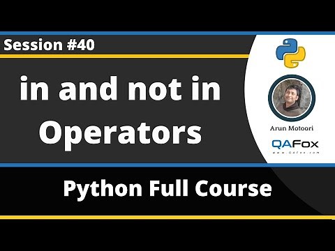 in and not in operators (Python Tutorial - Part 40)
