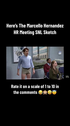 Live from New York comedian Marcello Hernandez left little to the imagination during Saturday’s SNL sketch on human resources. #saturdaynightlive #marcellohernandez #snlsketch #snlskit #hrmeeting #snlHRmeeting