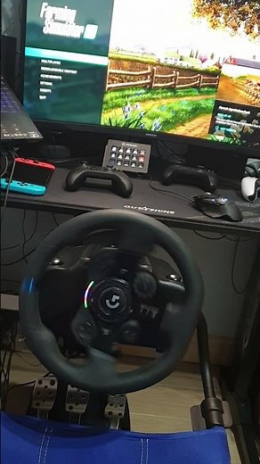 G923 for Farming Simulator 22. Wheel plugged in #farmingsimulator22 #fs22 #logitechg923 #g923