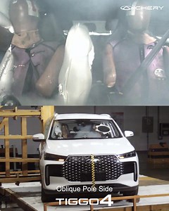 671 reactions · 13 shares | In the oblique pole side crash test, the TIGGO 4 demonstrates its resilience, with airbags deploying to protect passengers. This is a testament to Chery’s dedication to safety on the road. #Chery #TIGGO4 #SafetyMatters #CrashTest #DriveWithConfidence | Chery International | Facebook