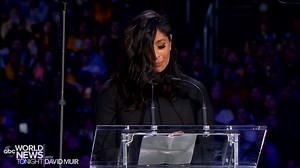 91K views · 5.4K reactions | 'UNTIL WE MEET AGAIN': Vanessa Bryant spoke publicly for the first time since her husband, Kobe, and daughter, Gianna, were killed in a helicopter crash during a “Celebration of Life” memorial at the Staples Center in Los Angeles, saying, "God knew they couldn't be on this Earth without each other." More tonight. https://abcn.ws/37VBxmv | ABC World News Tonight with David Muir | Facebook