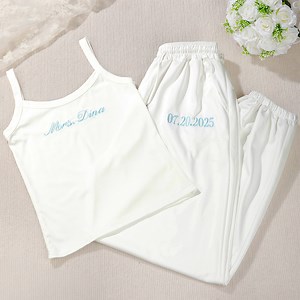 3.9M views · 2.8K reactions | Get a personalized embroidered vest sweatpants set for women and girls! A perfect birthday or wedding party gift with name and date customization. Order now! | Callie Gifts | Facebook