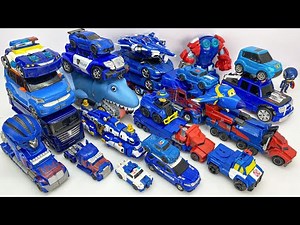 Full Blue TRANSFORMERS - CAR EATING SHARK: OPTIMUS PRIME, Hello Carbot, Truck, Helicopter Stopmotion