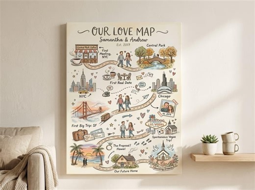 Relationship Map, Love Map, Custom Map Story of Us, Our Story Map, Our Love Story Map Timeline, Personalized Map, Couple Map Anniversary Gif - Etsy