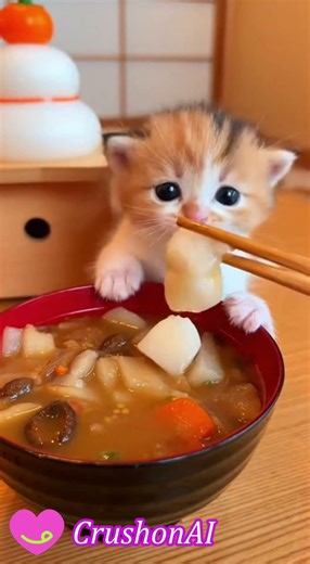 hands off my food!#cat #kitten #cutekitty #aicat