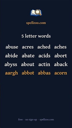 5 Letter Words | The Complete List #Shorts