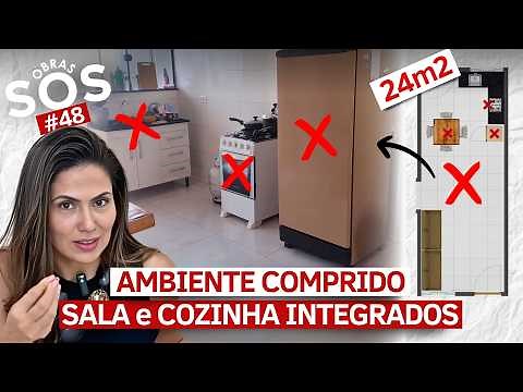 integrated kitchen and living room solution 3x8 meters layout solution