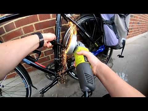 Cutting Kryptonite Evolution Series 4 U-Lock. Bicycle lock. Keep your bike safe. Grinder.