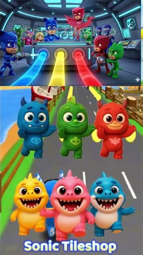 Pj Masks Owlette 🆚 Night Ninja 🆚 Gekko 🆚 Baby Shark - Coffin Dance