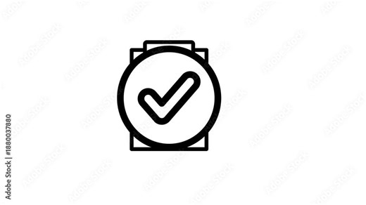 Checklist, clipboard, report document icon animation for verify, validation, review, inspection, evaluation, quality control, questionnaire, form, plan, schedule, management with checkmark