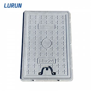 [Hot Item] 18*24 Inches FRP/GRP Composite Square Manhole Cover with Pull Rings