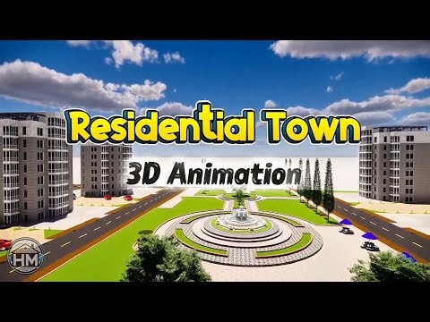 Residential Town 3D Animation | Complete Township with All Facilities
