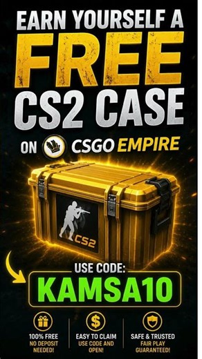 FREE CS2 CASE on CSGOEmpire 🎁 Use Code: KAMSA10