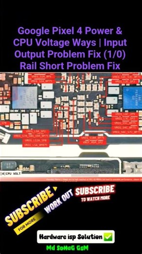 Google Pixel 4 Power & CPU Voltage Ways | Input Output Problem Fix (1/0) Rail Short Problem Fix