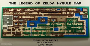 Check out the Hyrule map recreated with 25,000 Lego bricks