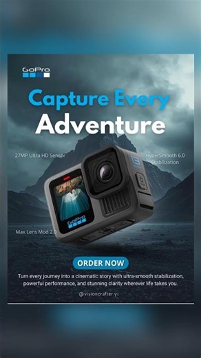 Go Pro Camera Poster Design #shorts #canva #gopro