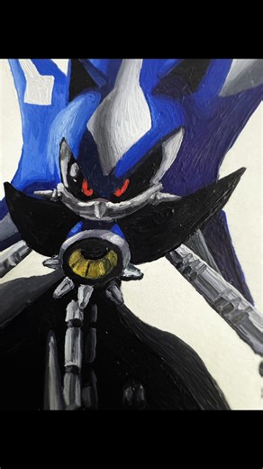 Sonic Fan Art: Acrylic Painting of Metal Sonic