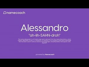 How to Pronounce Alessandro