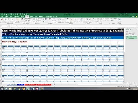 Excel Magic Trick 1338: Power Query: Unpivot 12 Cross Tabulated Tables into One Proper Data Set