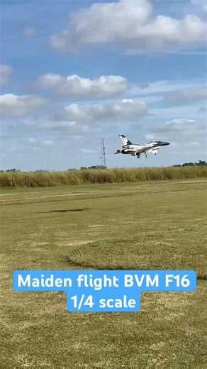 Maiden flight BVM F16 1/4 scale . Miami jets 2025 #aviation #airplane #miami