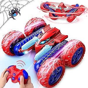 Remote Control Car Toys: Double Sided RC Cars Outdoor Toy for 4 5 6 7 8 9 10 Year Old Boys Girls Ages 5-7 Christmas Birthday Gifts Stocking Stuffers for Grandkids Rechargeable Upright Stunt Car