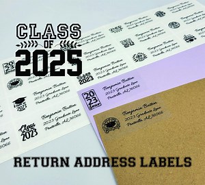Graduation Return Address Labels - 2025 Graduation Stickers - Clear Personalized Return Address Labels, for Graduation Invitations - Etsy