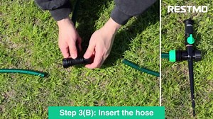 RESTMO Above Ground Sprinkler System,Irrigation Sprinklers for Yard,Green | DIY Flexible Metal Spike Sprinkler, Tool-Free, Adjustable Angle/Flow, 3 Sprinklers & 30ft Hose, Ideal for Plants & Gardens