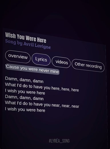 Wish You Were Here🎧🎶🥀#lyrics #lyrics_songs #lyrea_song #foryou #music