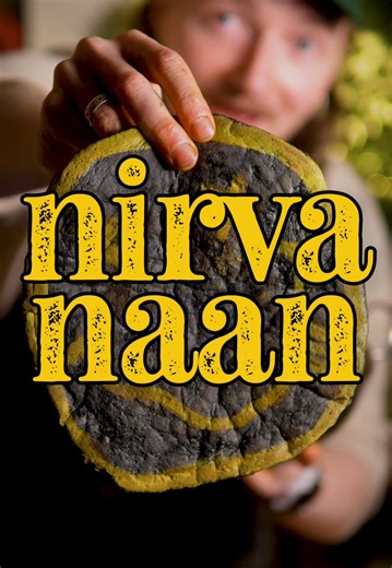 NIRVA-NAAN 🫓 The longer I make these, the worse the puns are gonna get. #naan #nirvana #kurtcobain #breadart #gbbo
