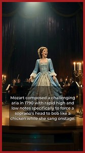 Wolfgang Amadeus Mozart reportedly wrote a difficult aria in 1790 just to make a soprano look ridiculous onstage. The target was Adriana Ferrarese del Bene, who was starring in his new opera Così fan tutte at the Burgtheater in Vienna. Mozart had noticed she had a distinct physical habit of dropping her chin on low notes and throwing her head back on high notes. He ostensibly decided to use this mannerism against her by filling her showpiece aria with rapid jumps from very low to very high notes