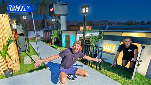 We Built a Tiny House NEIGHBORHOOD! OVERNIGHT CHALLENGE