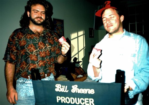 Discovered old media from a 16mm film PSA about AIDS awareness that we produced in 1992 for distribution in movie theaters, one of the first in those days. Writer/Director Greg Richards is on the left, with Producer Bill Greene. Director of Photography was Lowel Pierce. Madeline Richards | Bill Greene