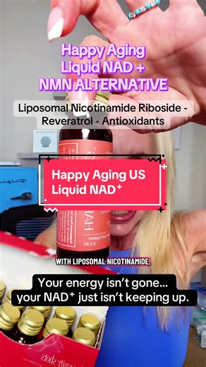 Looking for an easy way to support your daily wellness routine? Happy Aging US Liquid NAD⁺ Support is formulated with liposomal Nicotinamide Riboside, resveratrol, and antioxidants to support overall cellular function and everyday energy — all in a convenient liquid format. This supplement is designed to fit into a balanced lifestyle and is ideal for those focused on healthy aging, daily vitality, and long-term wellness support. The liquid delivery makes it simple to add to your daily routine, w