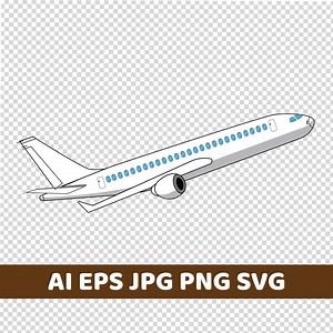 Airplane Clipart Plane Vector Illustration, Digital Download for Scrapbooking, T-shirt Design, Invitations, and More - Etsy