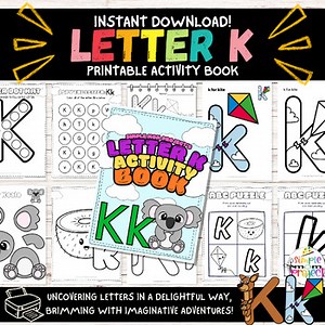 25 Page Letter K Activity Printable Book | Letter K Worksheets