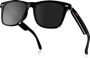 Smart Glasses for Men Women, 5.3 Bluetooth Audio Glasses with Speakers, UV400 Polarized Lenses, Open Ear Sound, Touch Voice Assistant，Bluetooth Sunglasses for Cycling Driving Traveling (E13)