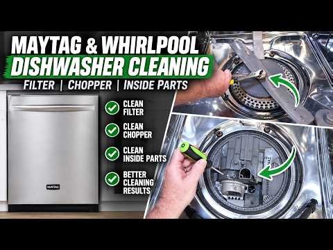 How to Clean a Maytag or Whirlpool Dishwasher Filter, Chopper & Interior Parts
