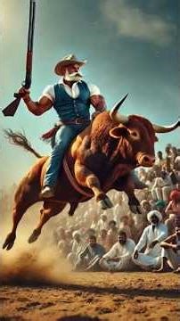 Cowboy vs Furious Bull: Epic Showdown! #AIActionStory #EpicCowboyBattle #CinematicAI #ai#shortsfeed
