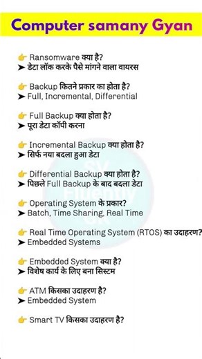 कंप्यूटर सामान्य ज्ञान 🖥️ computer ke question | computer ke bare mein jankari #svfluentlygk #shorts