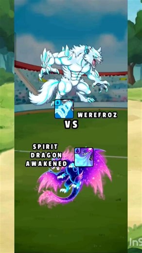 WEREFROZ vs SPIRIT DRAGON AWAKENED BATTLE IN DYNAMONS WORLD 😎😎😎 #dynamonsworld #gamingshorts