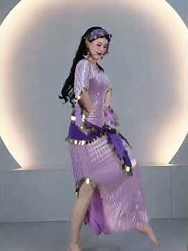 ✨ Egyptian Baladi Belly Dance Dress with Coin Hip Scarf & Headscarf | Costume 5096