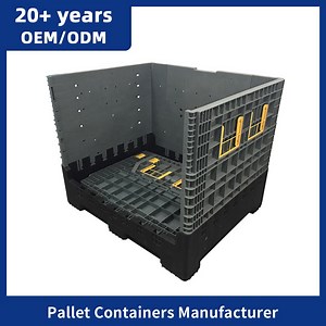 [Hot Item] 800L Heavy Duty HDPE Foldable Stackable Collapsible Solid Virgin Plastic Container Plastic Pallet Box